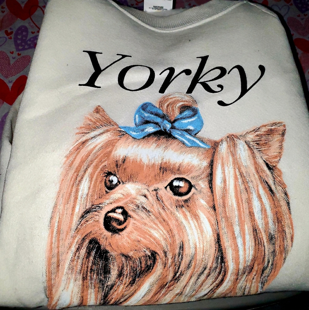 NWOT fruit of the loom sweatshirt yorkie on front